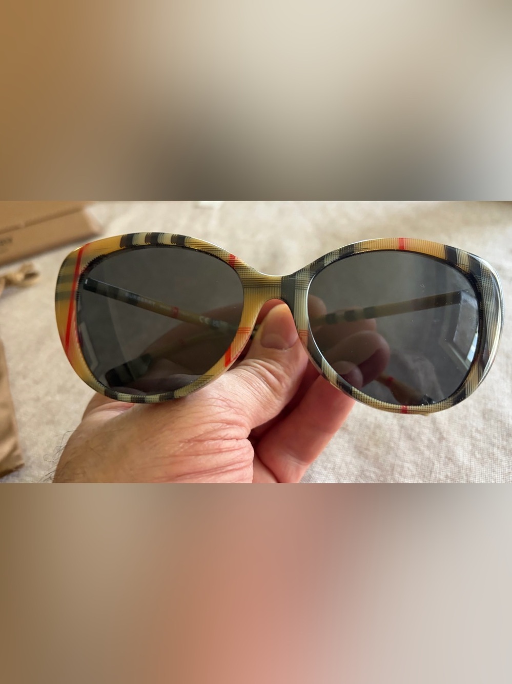 Burberry Multicolor Check Cat-Eye Sunglasses - Picture 2 of 5